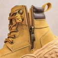 thumbnail image 4 of DMDUOU Classic 6-inch work boots, wheat-colored cowhide lace-up design padded collar hard-wearing oxford sole Yellow 32, 4 of 6