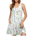 thumbnail image 5 of Levmjia Womens Sleeveless Floral Dress Casual Summer Cotton Spaghetti Strap Round Neck Loose Fit Beach Vacation Sun Dress Multi Color Option, 5 of 5
