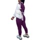 thumbnail image 2 of Trajes de entrenamiento de 2 piezas para mujer, chaquetas de retazos de bloque de color con botones, pantalones largos ajustados, chándal Ormromra HMFJ297-23, 2 of 4
