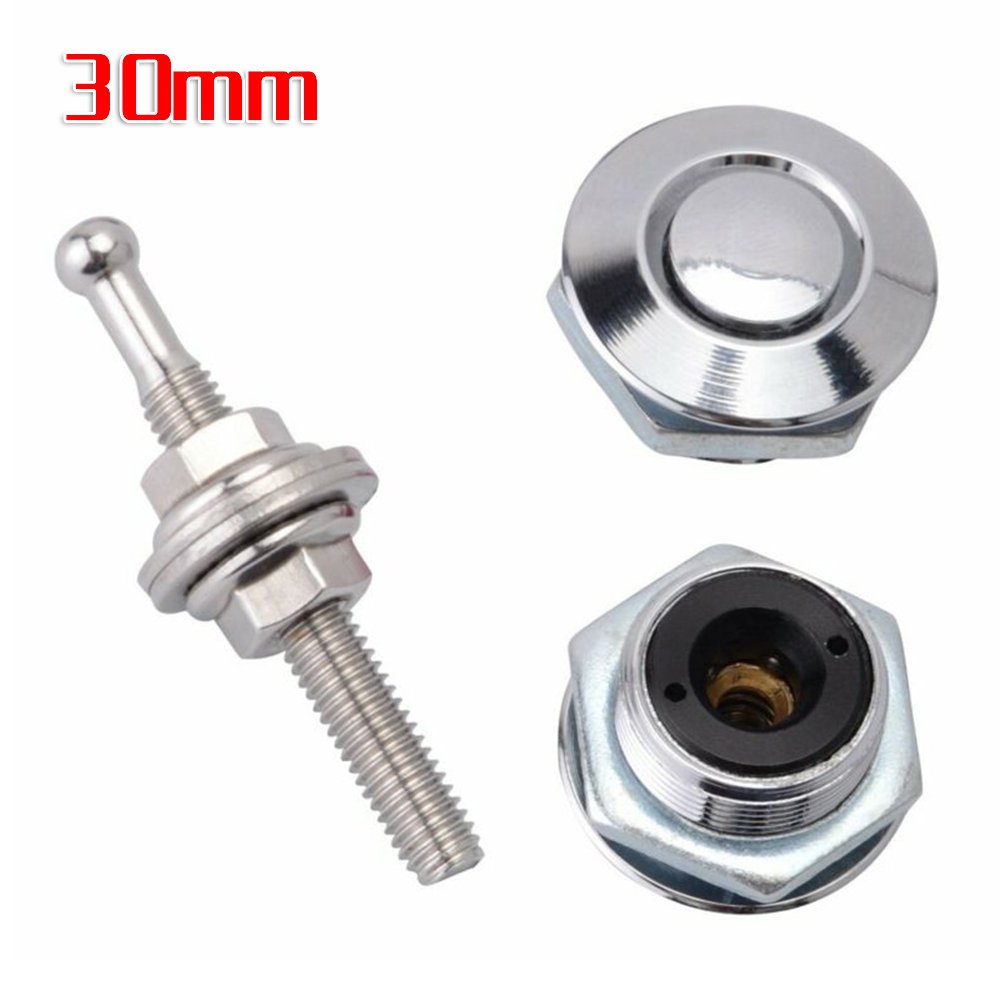 2Pcs Push Button Quick Release Hood Pins Lock Clip Latch Bumper