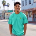 thumbnail image 3 of Dalix Alien Midweight Garment Dye Soft Tee Short Sleeve Cotton Shirt Mens in Sea Green L Large, 3 of 5