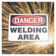 thumbnail image 1 of Accuform PWD112YL Translucent Vinyl Welding Screen, Legends "(WELDING SPARKS)", 6" Length x 6" Width x 0.014" Thickness, Yellow, 1 of 3
