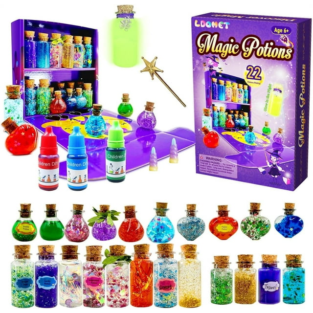 Fairy Magic Potions Kit Kids wizard. Our - 22 Bottles Magical for Decorations, Craft Toy Girls, Fun Toys for Girl 6 8 9 10 23.5*15.5*5.9