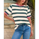 thumbnail image 5 of Camisetas de Corta con Bloques de Color A Rayas, Rosa y Verde, Talla XXL, 5 of 7