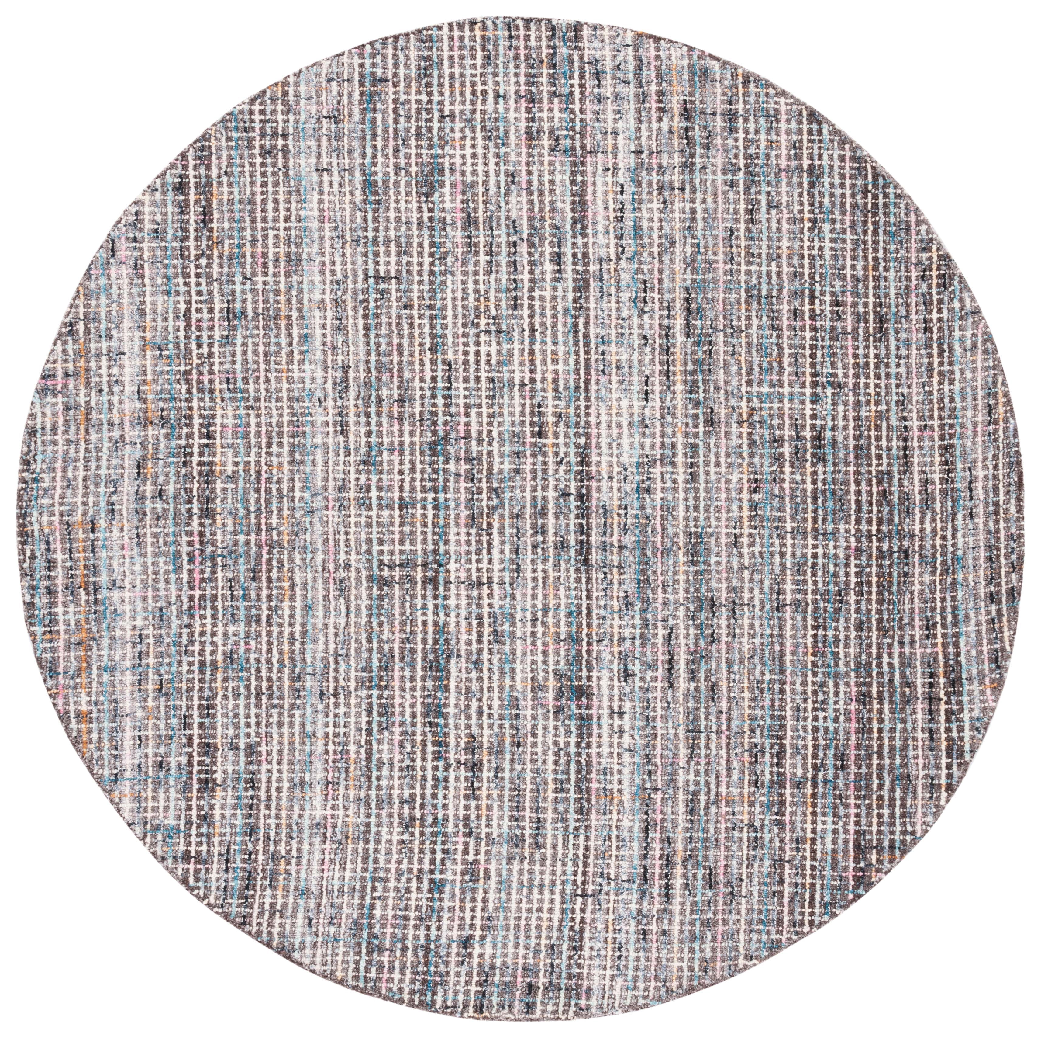 SAFAVIEH Abstract Marielle Striped Area Rug, Gray/Brown, 6' x 6' Round