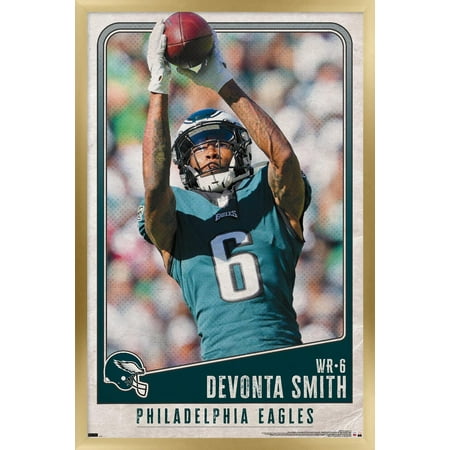 NFL Philadelphia Eagles – DeVonta Smith 22 Wall Poster 14.725 x 22.375 Framed