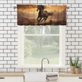 thumbnail image 3 of Western Horse Curtain Valances Wild Animal Sunset Running Horse Desert Window Treatment for Living Room Bedroom Bathroom 54 by 18 in, 1 Panel, 3 of 6