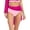 Pink, variant on Raenseen Womens Lyrical Dance Shorts Bottoms with Asymmetrical Ruched Mesh Fancy Ballet Contemporary Dancewear Red XXL