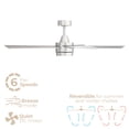thumbnail image 5 of Vantage 52in 5-Blade Smart Ceiling Fan 2700K-6000K CCT Tunable Range LED Light Kit in Brushed Nickel Hardware with Reversible Weathered Wood or Titanium Blades Works With iOS or Android App, 5 of 10