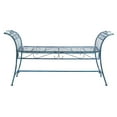 thumbnail image 3 of SAFAVIEH Hadley Outdoor Patio Swirls Garden Bench, Antique Blue, 3 of 7