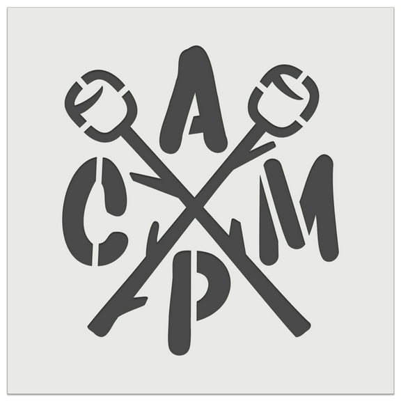Camp Crossed Marshmallows Camping Hiking DIY Cookie Wall Craft Stencil - 5.5 Inch
