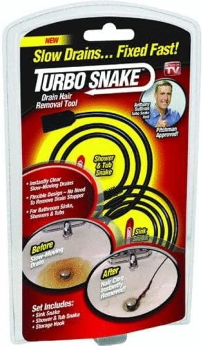As seen on Tv Snake Turbo Drain Flexible Stick Drain Opener Hair Drain Clog Remover Kit Tool