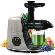 Cirago Slow 7 Segment Sprial Masticating Juicer Machines (80RPM) - Two Speed Adjustment, Easy to Clean, 150W Quite Motor, BPA-free Material and Dishwasher Safe, Grey
