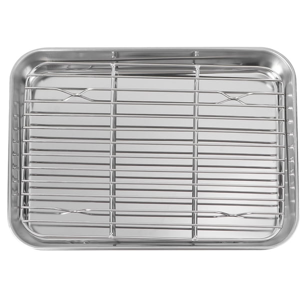 Placa de hornear de acero inoxidable 1pc con placa de parrilla duradera de colador para cocina