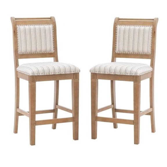 Home Square 2-Piece Furniture 26" Counter Stool Set in Grey Wash