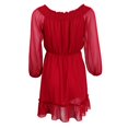 thumbnail image 4 of Vestido de Gasa Hugo Bohemio de Verano con Hombros Descubiertos Vino Rojo, 4 of 10