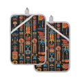 thumbnail image 7 of Yayeee Pot Holders Kitchen Heat Resistant with Pocket 7"x9.8" Cotton Oven Cooking Hot Pads, Black Geometric, 7 of 7