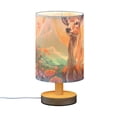 thumbnail image 2 of Deer and Trees Flowers Mountains Table Lamp USB Bedside Desk Nightstand Lamp Printed Gifts Small Lamp Wood Base for Bedroom Living Room Kids Room College Dorm, 2 of 7