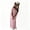Pink, variant on Adults Wolf Granny Dress Costume with Werewolf Head Mask & Hat,Halloween Party Big Bad Wolf Costume Cosplay Outfit