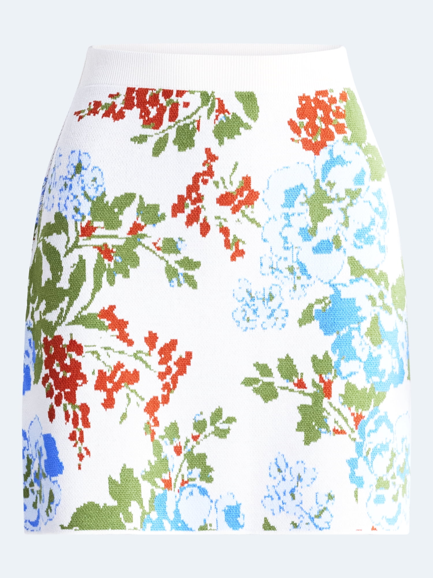 Free Assembly Women’s and Women's Plus Floral Mini Sweater Skirt, Sizes XS-4X