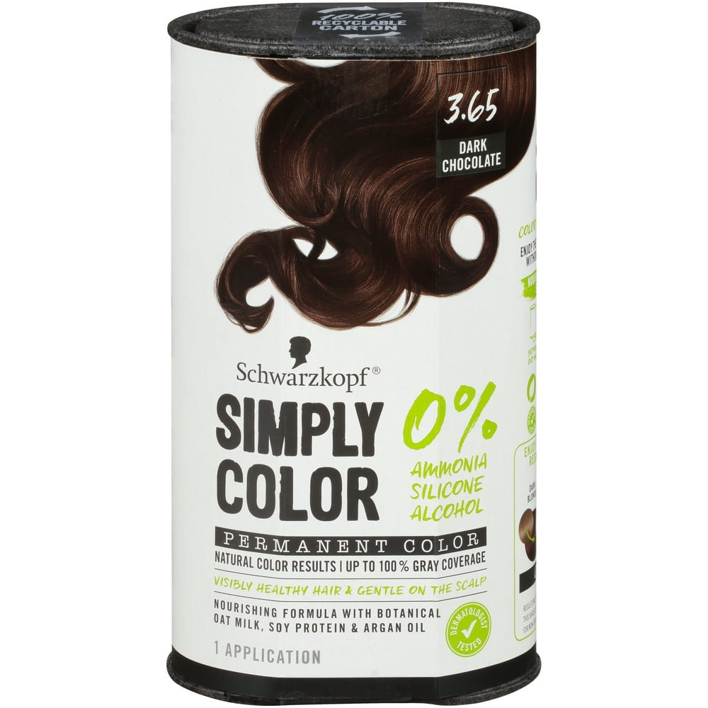 Schwarzkopf Simply Color Permanent Hair Color, 3.65 Dark Chocolate