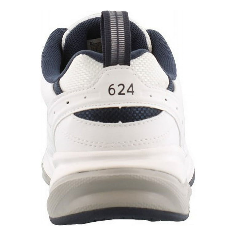 new balance men's mx624v2 casual comfort training shoe, white/navy