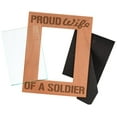 thumbnail image 2 of ThisWear Wife Husband Gift Proud Wife of a Soldier Natural Wood Engraved 4x6 Portrait Picture Frame Wood, 2 of 6