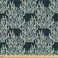 thumbnail image 2 of Botanical Fabric by the Yard, Monochrome Tree Branches Plantation Doodle Style Nature Seaweed, Decorative Upholstery Fabric for Sofas and Home Accents, Dark Violet Blue White by Ambesonne, 2 of 5