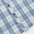 thumbnail image 4 of DDAPJ pyju Mens Plaid Button Down Shirts Short Sleeve Western Shirt Regular Fit Casual Gingham Shirts with Pocket Light Blue L, 4 of 8