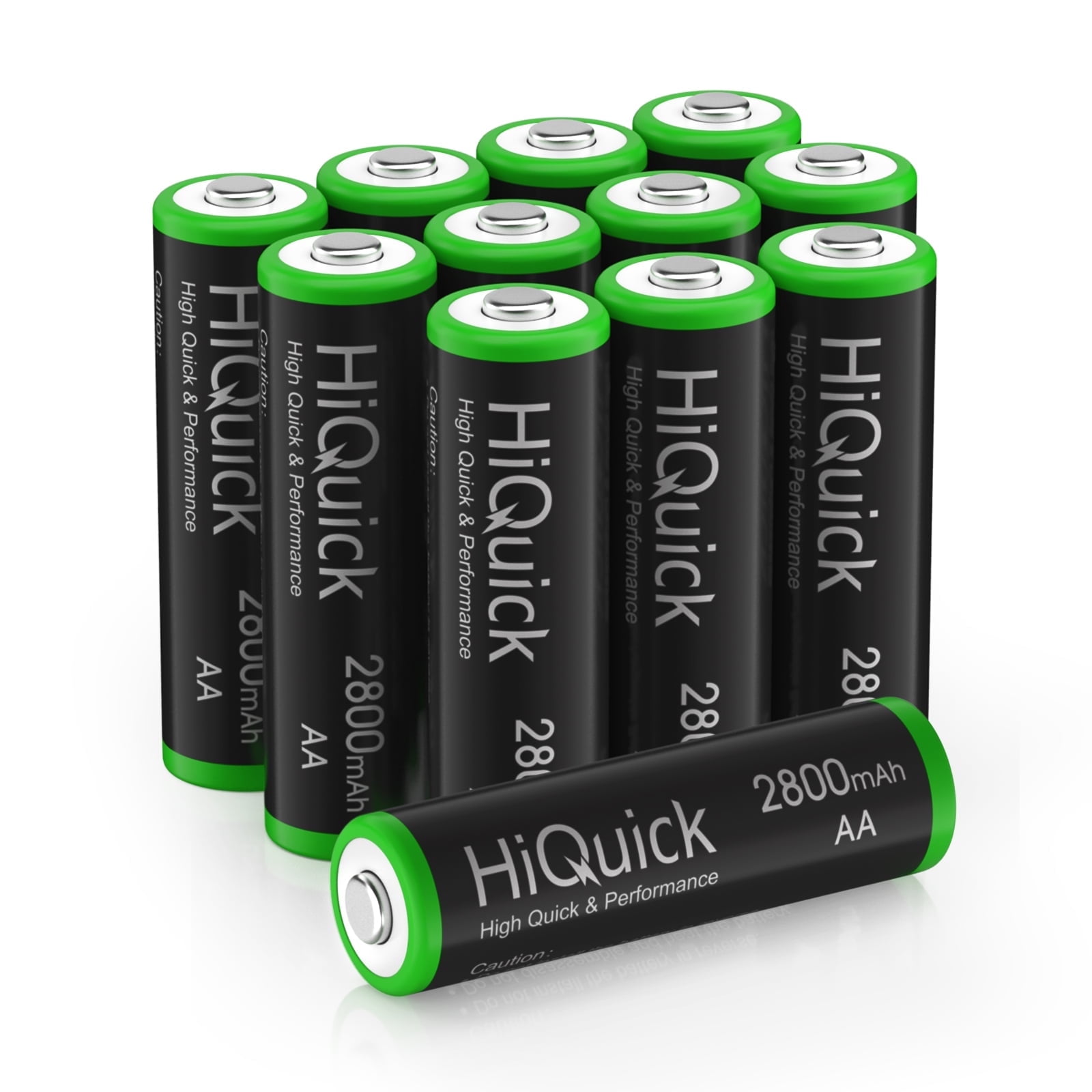 HiQuick 12-Pack 2800mAh AA Rechargeable Batteries - High Capacity 1.2V NiMH Pre-Charged Batteries for Digital Cameras/Toys/Flashlights