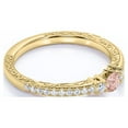 thumbnail image 4 of JeenMata Simple .75 ct - Round Created Pink Morganite - Vintage Inspired - October Birthstone - Dainty - Promise Ring - 18K Yellow Gold over Silver, 4 of 6