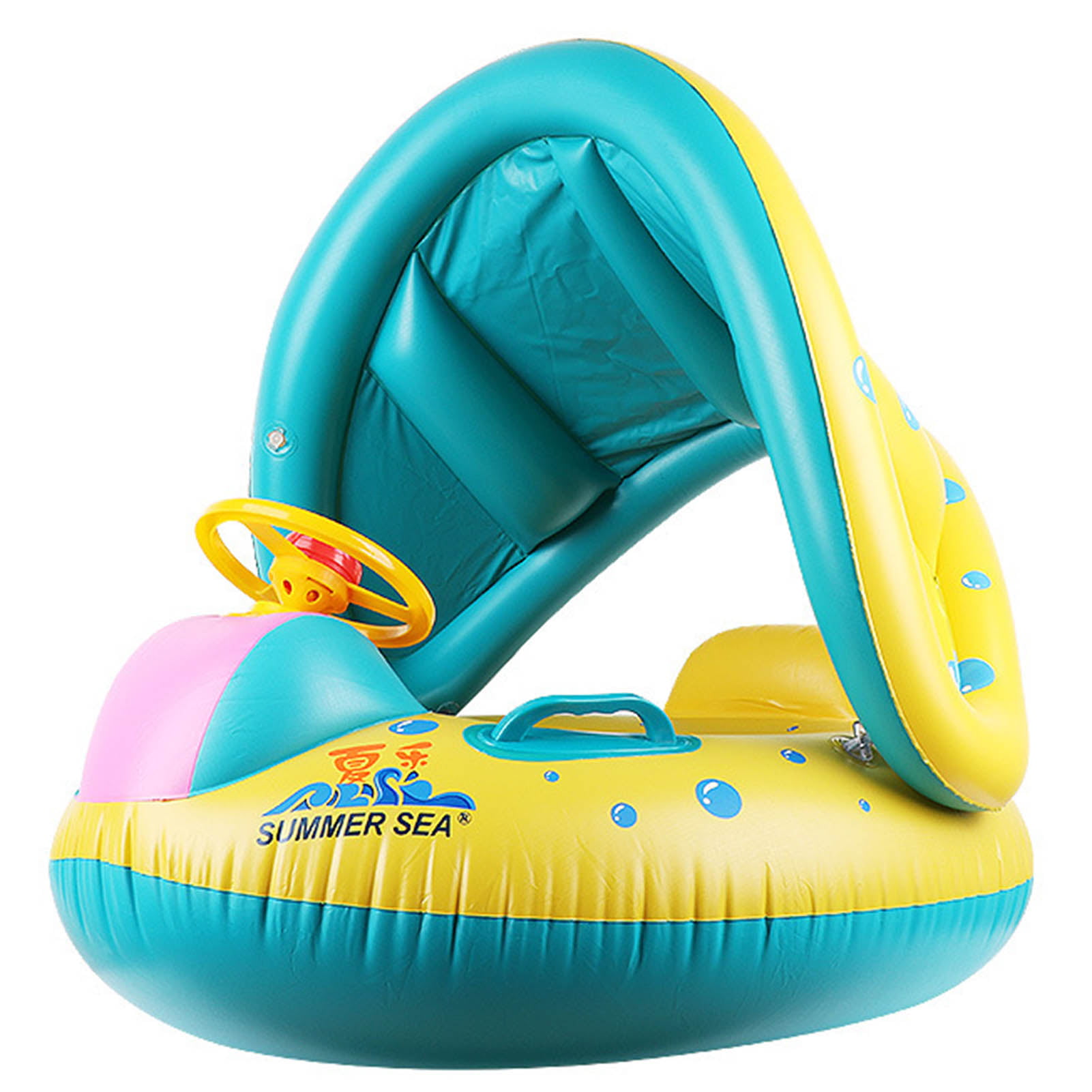 Sea Baby Swim Ring Inflatable Toddler Float Swimming Pool Water Seat Canopy 