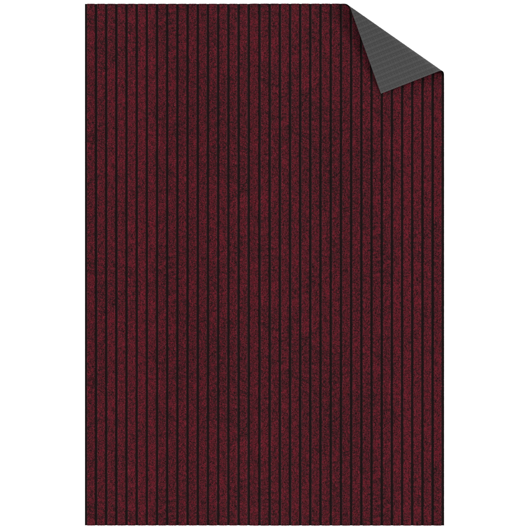 Ottomanson Non-Slip Area Rug for Entryway 2'7" x 4' Indoor/Outdoor Custom Size Kitchen Utility Mat, Red Ribbed
