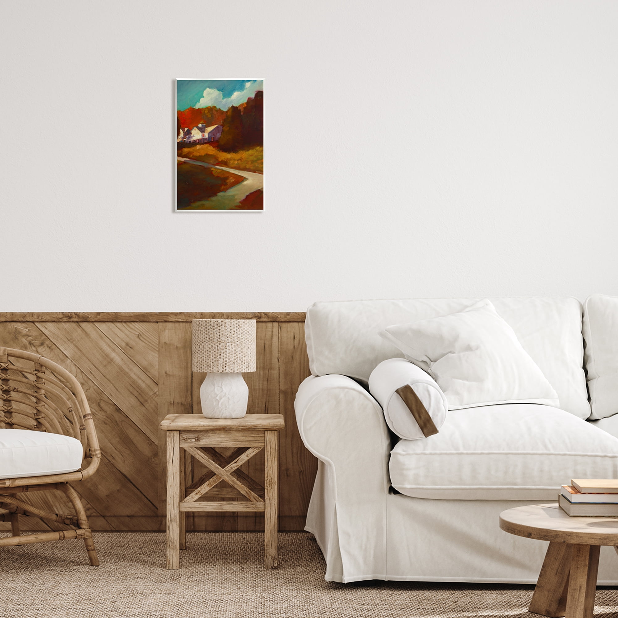 Stupell Industries Autumn Foliage Landscape Nature Painting Unframed Art Print Wall Art, 10 x 15