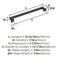 thumbnail image 6 of Amerock Lintel 10-1/16 inch (256mm) Center-to-Center Matte Black Cabinet Pull, 6 of 7