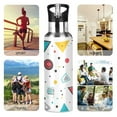 thumbnail image 7 of Yayeee 33oz Insulated Water Bottle Double Wall Stainless Steel with Flip Straw Lid, Red Simple Shapes, 7 of 7