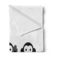 thumbnail image 2 of Monkey Soft Flannel Fleece Blanket, See No Evil Hear No Evil Speak No Evil Animal Graphic Simple Illustration, Cozy Plush for Indoor and Outdoor Use, 70" x 90", Charcoal Grey White, by Ambesonne, 2 of 5