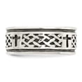 thumbnail image 4 of Auriga 925 Sterling Silver Cross and Weave Ring Size 10 for Men's, 4 of 6