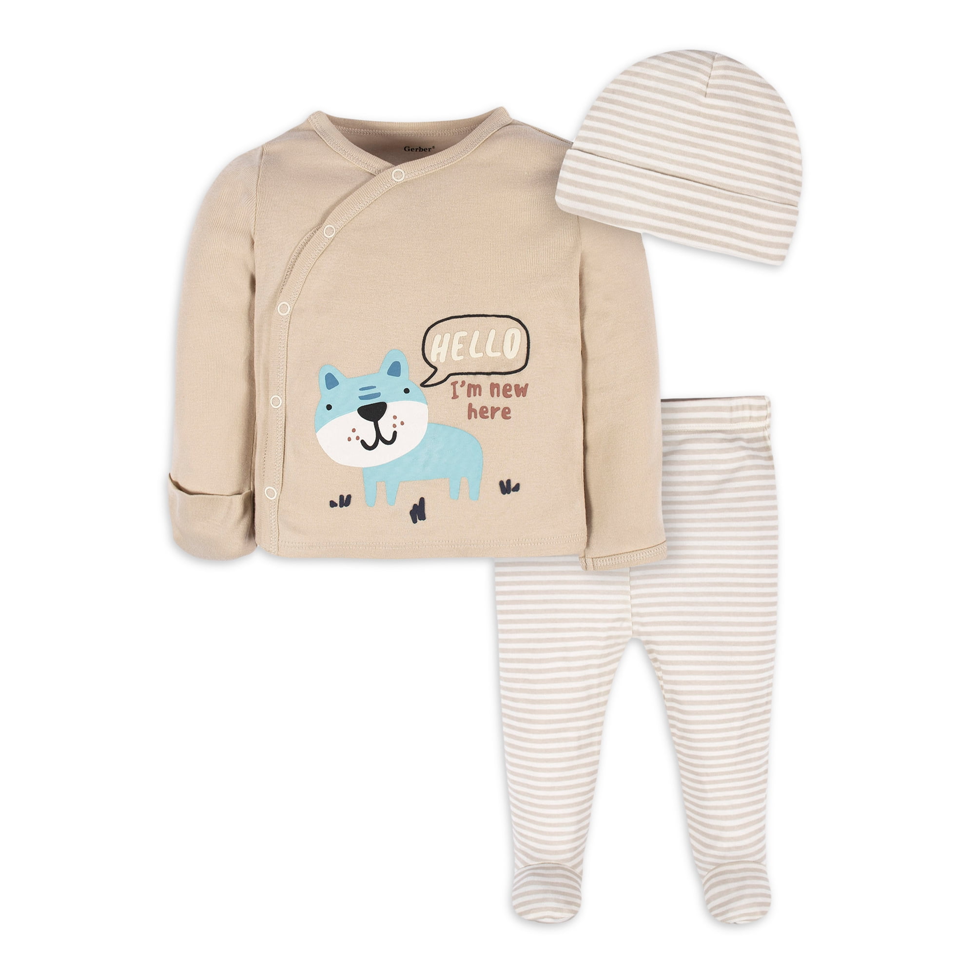 Gerber Baby Boy Take Me Home Set, 3-Piece, Sizes 0-6 Months
