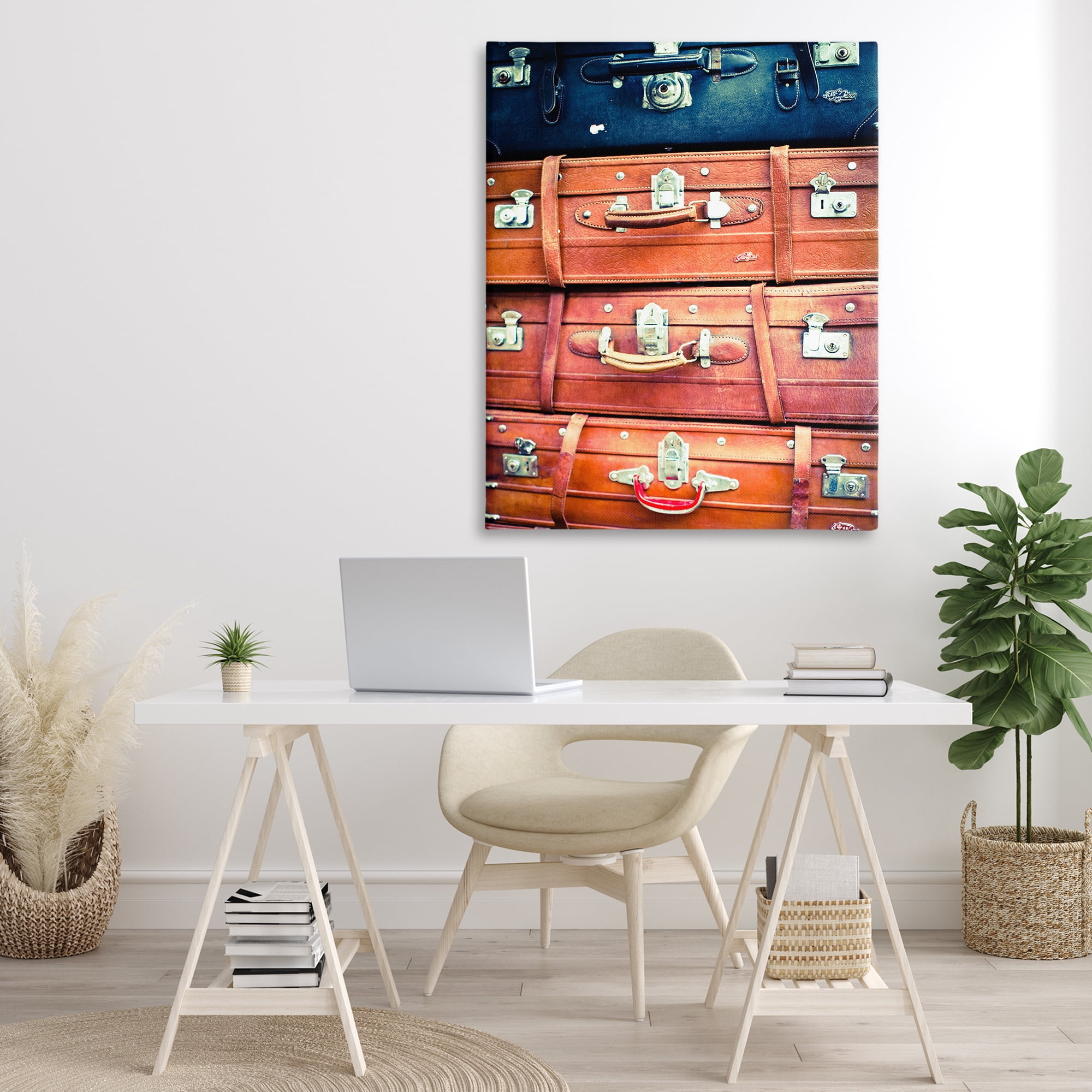 Stupell Industries Varied Stacked Suitcases Novelty Photography Gallery Wrapped Canvas Art Print Wall Art, 36 x 48