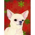 thumbnail image 1 of 11 x 15 Po. Drapeau de Noël Chihuahua Flocons de Neige Rouges et Verts Taille Jardin, 1 of 1