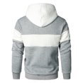 thumbnail image 4 of HOOD CREW Men's Hoodies Long Sleeve Sweatshirt Patchwork Waffle-Knit Pullover, 4 of 6