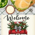 thumbnail image 3 of JOOCAR Welcome Christmas Red Truck Holiday Design Linen Table Mats Set of 4 for Home Kitchen Table Decor 12x18 inch, 3 of 5