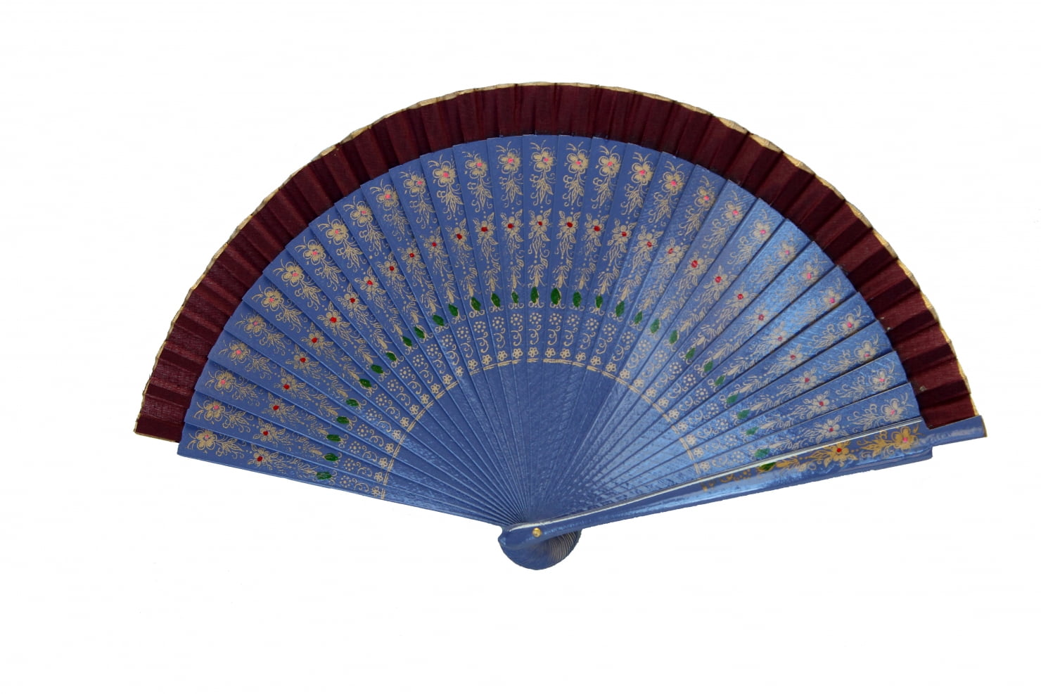 Wooden Hand Fan with Cloth on the Edge 