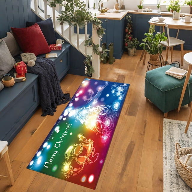 Christmas Feel Home Decoration Antislip Floor Mat Layered Doormats For Front Door/Front Porch/Farmhouses/Entryway/Patio