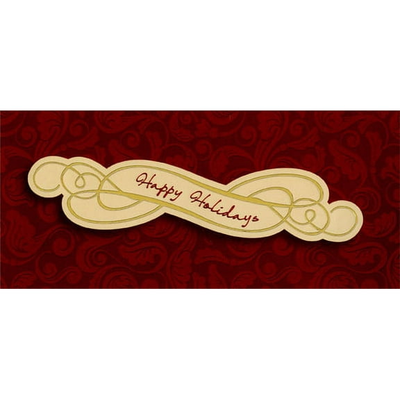 Designer Greetings Happy Holidays on Burgundy Swirls - Package of 8 Christmas Money / Gift Card Holders