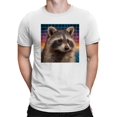 thumbnail image 2 of Retro Raccoon Cosmic Grid Men's T-shirt, 2 of 3