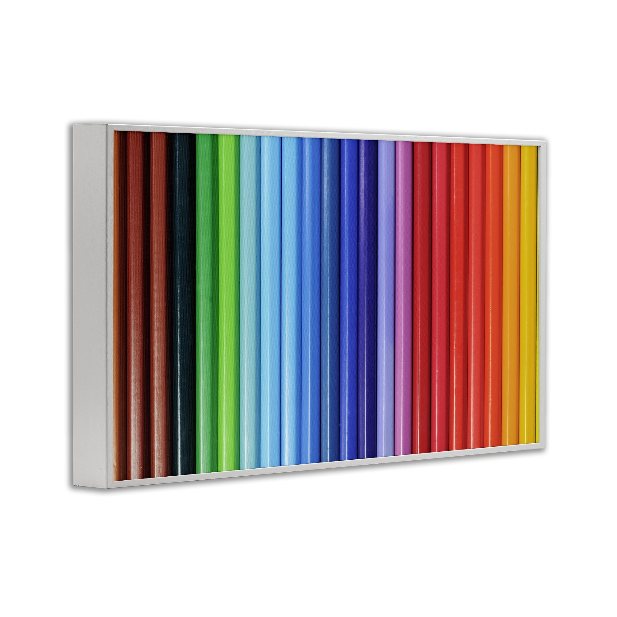 Stupell Industries Colored Pencil Lineup White Framed Giclee Art, design by Tom Quartermaine