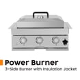 thumbnail image 6 of Mondawe Built-in Outdoor Kitchen 32 inch LPG Gas Grill 60000 BTU Stainless Steel Four burners Grill with Infrared Rear Bunrer and Door and Drawer Combo and Drop in Stainless Steel, 6 of 9