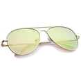 thumbnail image 4 of Rose Gold Pink Mirror Flat Lens Aviator Sunglasses 56mm Metal Frame Fashion, 4 of 4